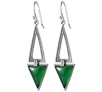 ZCCZJS Pendientes para Mujeres, Pendientes s Retro tailandés Sencillo Forma geométrica Borla de la Mujer aretes Amarillo