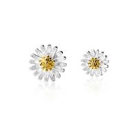 ZCCZJS Pendientes para Mujeres, S925 Pendientes Art Corean Daisy Pendientes Temperamento Simple Small Flowerslarge