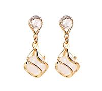 ZCCZJS Pendientes Pendientes Colgantes para Mujer Pendientes de Temperamento Pendientes de Diamantes Joyería hipoalergénica Regalos para niñas Regalos de Boda Pendientes de Mujer (Color: Plata)