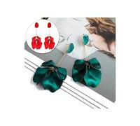ZCCZJS Pendientes Pendientes de caída de Mujeres Retro Pétalo de Rosa Sexy Pendientes de Borla Larga Joyas para Mujeres Pendientes de Naranja roja
