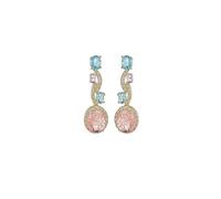 ZCCZJS Pendientes Retro Coloridos de circonía cúbica cúbica de Lujo