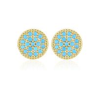 ZCCZJS Pequeños Pendientes de Tachuelas de Orejas turquesas para Joyas para Mujeres