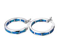 ZCCZJS Personalidad Multi Color Fire Opal Pendiendo Hoop Joyas Finas