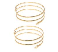 ZCCZJS Pulsera de Brazalete de Brazo de Serpiente de Metal 2 Piezas de Joyas Abiertas Ajustables Banda de Brazalete Elegante