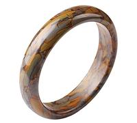 ZCCZJS Pulsera de brazalete de jade para mujeres Estilo clásico chino Brazal de piedra colorida natural, brazalete de jade de cuarcita natural, con caja de joyería, 56-62 mm, 62 mm
