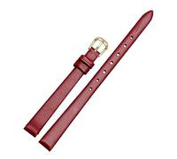 ZCCZJS Reloj de cuero genuino para mujeres Mujeres Relojes de muñeca Mini banda 6 mm 8 mm 10 mm 12 mm 14 mm Correa de reloj de tamaño pequeño rojo