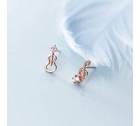 ZCCZJS S925 Pendientes Little Lady, Bonitos aretes de violín con Diamantes en Micro-Silky, 925