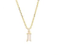 ZCCZJS Sets de joyería, elegante diamante cuadrado pequeño S925 Collar chapado chapado con cwjewelry regalo