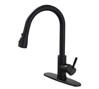 ZCCZJS Toque de fregadero, grifo de lavabo de baño de baño, grifo de cuenca de acero inoxidable extraída, arco alto de 360 grados; fregadero de grifo giratorio, interruptor caliente sin frío con