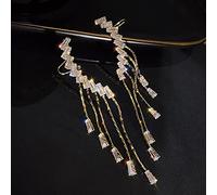 ZCCZJS Zircón con incrustación -Color Corazón Long Tassel Pendes Joyas para Mujeres Regalo de cumpleaños