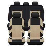 ZCCZQF Fundas Asientos Coche para Mitsubishi Space Star ASX Outlander Carisma l200, Cómodo Transpirable Juegos de Cubreasientos Delanteros Traseros Funda Interior Accesorios,5 Seats-Beige