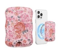 ZCDAYE Cartera magnética para tarjetas, diseño de marco ondulado para iPhone 16/15/14/13/12, capacidad para 3 tarjetas, cartera de teléfono para mujeres y niñas, flores de ensueño