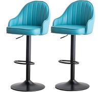 ZCEDZYSW Juego de 2 taburetes giratorios para mostrador, silla alta ajustable en altura para isla de cocina, comedor y bar, solución de asiento cómoda y elegante (azul claro)