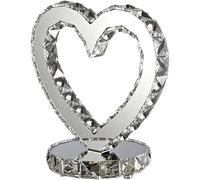 ZCEDZYSW Lámpara de mesita de noche moderna en forma de corazón de cristal cromado regulable para dormitorio, mesita de noche, boda, regalo, lámparas de escritorio, lámparas de mesita de noche