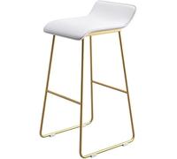 ZCEDZYSW Taburete de bar con cojín de poliuretano, patas de metal, cómoda silla de comedor, cocina, bar, cafetería, restaurante, soporte de 200 kg (blanco, 75 cm)