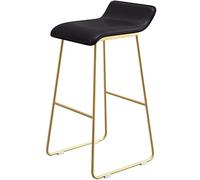 ZCEDZYSW Taburete de bar con cojín de poliuretano, patas de metal, cómoda silla de comedor, cocina, bar, cafetería, restaurante, soporte de 200 kg (negro, 65 cm)