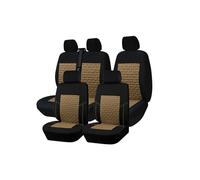 ZCera Funda Asiento Coche Fundas Asiento Esponja Universales 4 Mm para Ford Mk6 para Transit Aptas para La Mayoría Camionetas Y Furgonetas(AD9509-Beige-Set)