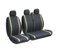 ZCera Funda Asiento Coche para Ford para Transit para Camión Universal Personalizado Fundas De Asiento Asiento Protector(3-Seater Beige)