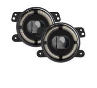 ZCera Montaje de faros Faros Antiniebla LED 4 Pulgadas Con Anillo Halo Blanco, Luz Giro Ámbar DRL Para Chrysler PT Para Cruiser 2006-2010 Faro Delanteros(Negro)