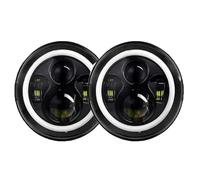 ZCera Montaje de faros Faros Delanteros LED Redondos 7 Pulgadas, 80 W, Color Negro, Para Hummer H1 Y H2 (2003-2009) Faro Delanteros(B)