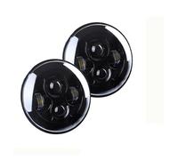 ZCera Montaje de faros Faros Delanteros LED Redondos 7 Pulgadas Con Forma Ojo Ángel Y Halo Para Jeep Para Wrangler LJ JK CJ-7 CJ-8 Faro Delanteros(No Halo Black)