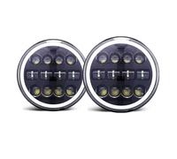 ZCera Montaje de faros Faros LED Redondos 7 Pulgadas Para Hummer H1 Y H2 03-09, Luces Circulación Diurna (HIL) Con Haz Alto/bajo Faro Delanteros(Headlight 2pcs K)