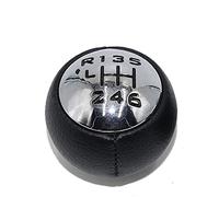ZCera Pomo de Palanca de Cambios para Lancia Phedra (179) 2002-2010, Negro, Plástico y Cuero, 6 Velocidades, Moderno