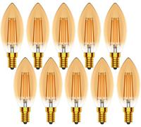 Zcexhph 10X E14 Bombilla LED de Vela, Ajustable LED Vela, 4W reemplazable por 40W,400LM Lámpara de Vela Retro,Blanco cálido 2700K,AC220V