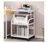 ZCFLWR Estantes de Madera para Almacenamiento de impresoras de 3 Niveles, Soporte para Impresora Debajo del Escritorio, Mesa Grande y Alta para Impresora con Ruedas para organizar Espacios pequeños