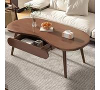 ZCFLWR Mesa de Centro Moderna con cajones, Mesa de Centro rústica Irregular para Sala de Estar, Mesa Central para Oficina en casa, apartamento pequeño (marrón, 80 cm)