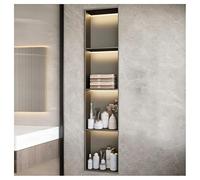 ZCFLWR Nicho de Pared de Acero Inoxidable, nicho de Ducha Empotrado con luz LED, Estante Organizador Impermeable para Almacenamiento en el baño, no Necesita Azulejos (Gris, 120 x 28 x 12,5 cm)