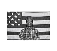 ZCHLATGDE ASAP_Rocky Flag Black Singer Poster Pintura Decorativa Lienzo Arte de Pared Salón Póster Dormitorio Pintura, Arte de Pared Impresión de Imagen Moderna Decoración de Habitación Familiar 30 x