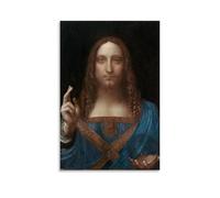 ZCHLATGDE Salvator Mundi Póster Pintura Decorativa Lienzo Arte de Pared Salón Póster Dormitorio Pintura, Arte de Pared Impresión de Imagen Moderna Decoración de Habitación Familiar 30 x 45 cm (30 x 45