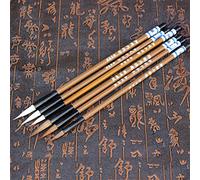 Zchui 6PCS / Set Pinceles de escritura en chino tradicional Nubes blancas Pincel de escritura de pelo de lobo de bambú para la práctica de pintura de caligrafía 921