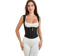 ZCJ Fajas Reductoras Mujer Cinturilla Reloj de Arena - Faja Colombiana Postparto Moldeadora Abdomen con Soporte Lumbar y Ajuste Fuerte, 3XL Negro