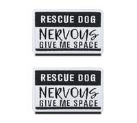 Zcketo 2 paquetes de chalecos/arneses para perros de trabajo con texto en inglés "Rescue Dog Nervous Give Me Space Working", emblema bordado de gancho y bucle, parche para perros de servicio, apoyo