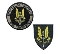 Zcketo 2 parches bordados de la bandera británica del ejército SAS del ejército aéreo especial de servicio aéreo con gancho y bucle, táctico, militar, ejército, fuerza aérea, moral, insignia,