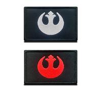 Zcketo 2 piezas de parches tácticos militares para la Alianza Rebelde de la película Rebel Scum, con cierres de gancho y bucle, emblemas divertidos, etiquetas de parches para coser y pegar en mochilas
