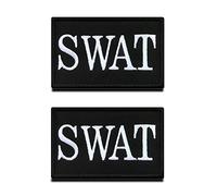 Zcketo 2 piezas SWAT armas especiales y tácticas policía militar bordado apliques gancho y bucle SWAT policía emblema parche para fijar a la ropa, chaquetas, sombreros de mezclilla, chalecos, arnés de