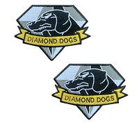 Zcketo Paquete de 2 parches tácticos de diamante para perros, policía del ejército, patriota, gancho y bucle bordado, parche de apoyo emocional para animales medianos y grandes, arnés para perros,