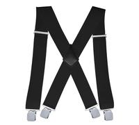 Zclro Tirantes Hombre, 50mm Tirantes Para Pantalones Hombre, Con 4 Clips De Metal Muy Fuertes, X Forma Tirantes Caballero Adjustable - Negro