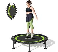ZCMHAXJ Mini cama elástica plegable, 40 pulgadas, trampolín de rebote para adultos, capacidad de 440 libras, trampolín de ejercicio en interiores, trampolín de entrenamiento de fitness para adultos y