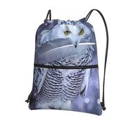 Zcmkjlg Arctic Owl - Bolsa con cordón y bolsillo con cremallera, plegable, ajustable para camping, festivales y salidas
