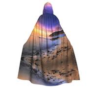 Zcmkjlg Capa larga con capucha Sun The Beach con guijarros para Halloween, disfraz de fiesta de máscaras