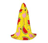 Zcmkjlg Disfraz de flamenco rosa y sandía con capucha para adolescentes, bruja, vampiro, mago, fiesta de Halloween, cosplay