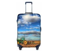 Zcmkjlg Fantasy Farm - Funda elástica para maleta con estampado de tractor para viajes, viajes de negocios, polvo con agujeros para asa, funda grande para maleta, White, L