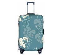 Zcmkjlg Funda elástica de lujo para maleta, con estampado de hojas, para viajes de negocios, polvo con agujeros para asa, funda grande para maleta, White, XL
