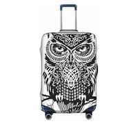 Zcmkjlg Funda elástica para maleta con estampado de búho, para viajes de negocios, polvo con agujeros de asa, funda grande para maleta, White, XL