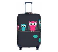 Zcmkjlg Funda elástica para maleta con estampado de búhos lindos para viajes de negocios, polvo con agujeros para asa, funda grande para maleta, White, M