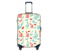 Zcmkjlg Funda elástica para maleta con estampado de conejo mago para viajes de negocios, polvo con agujeros para asa, funda grande para maleta, White, S